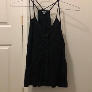 Black strappy tank